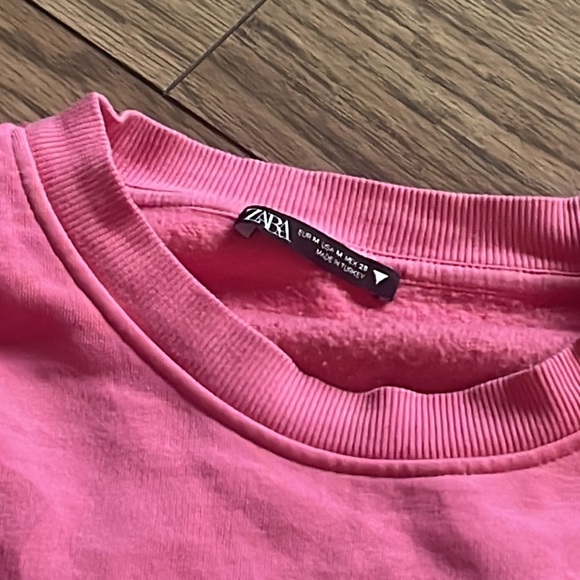 Zara pink CROPPED sweatshirt - Picture 2 of 2